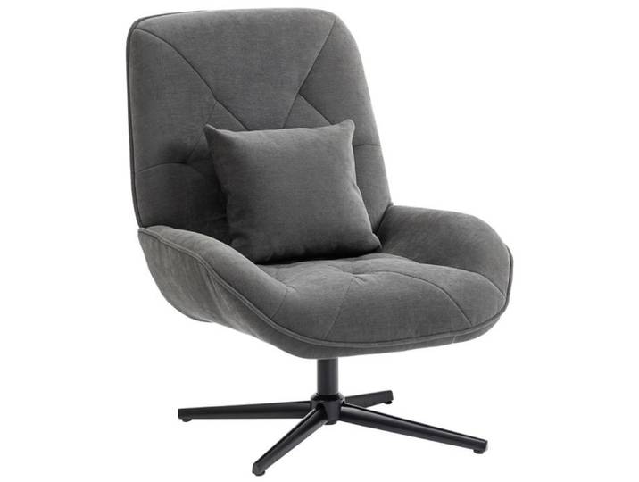 Fauteuil pivotant - SOGEU - Drehbarer Akzentstuhl - Revêtement chenille - Dossier haut - Rotation 360°