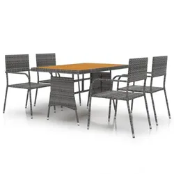 Garten-Essgruppe Poly Rattan V6 | vidaXL : Größe - 5-tlg.