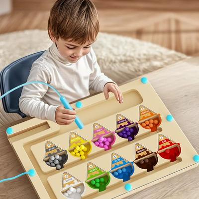Magnetic Digital Bead Maze Children Puzzle Practice Concentration Training Game For Kids Fun Educational Learning Toy number
