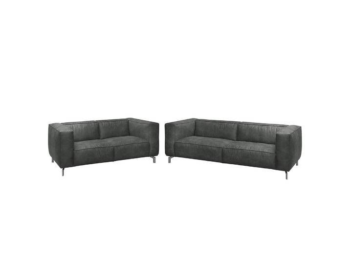 Polstergarnitur 3-2 Grau/Dunkelgrau Webstoff Industrial