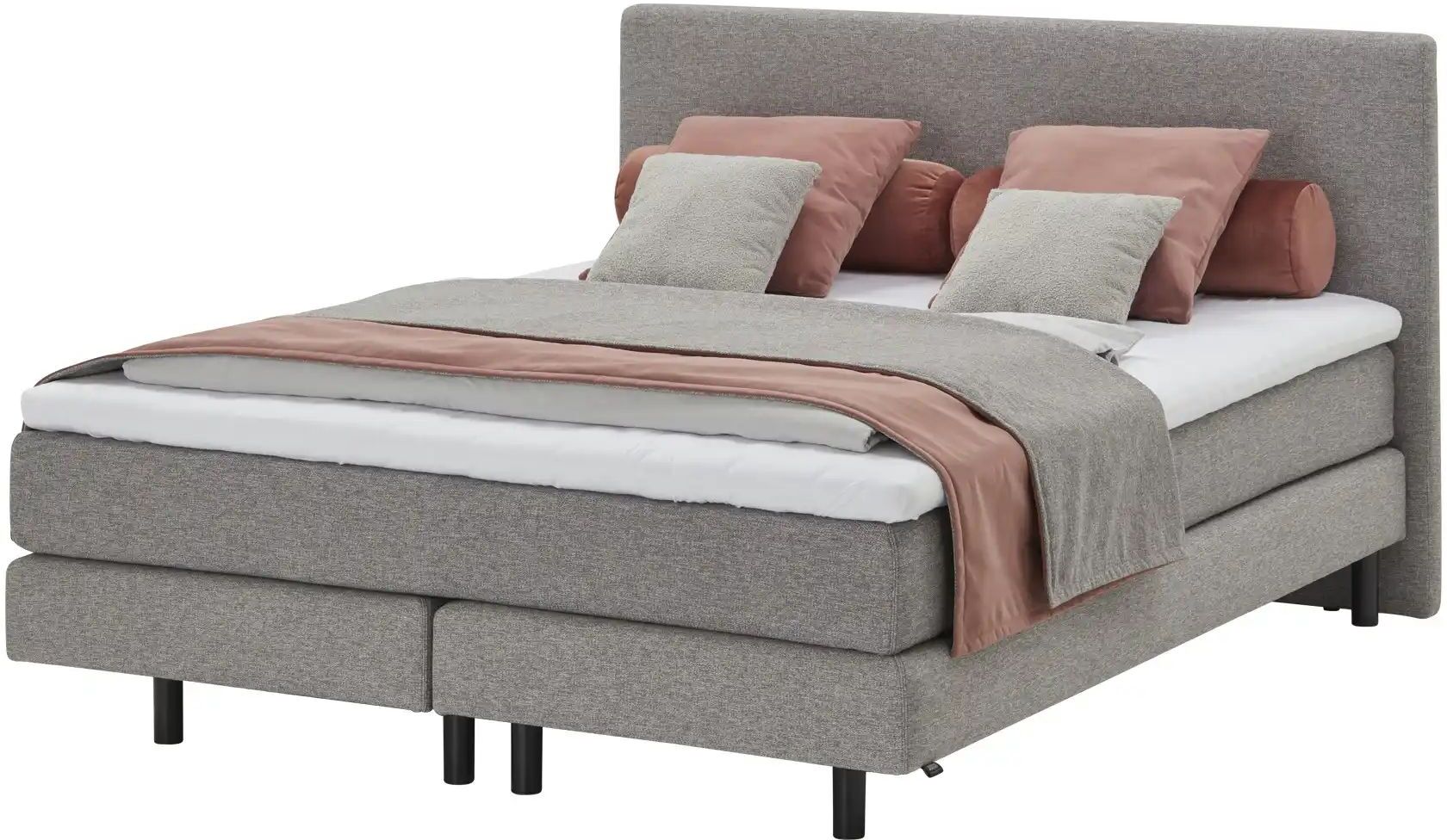 SCHÖNER WOHNEN Kollektion Boxspringbett 160x200 cm Vita ¦ grau ¦ Maße (cm): B: