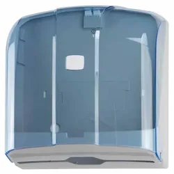 Handtuchspender Orgavente WAVE ABS/SAN grau-blau transparent für C, Z,-Faltung, Papierhandtücher, ca. 300 Blatt