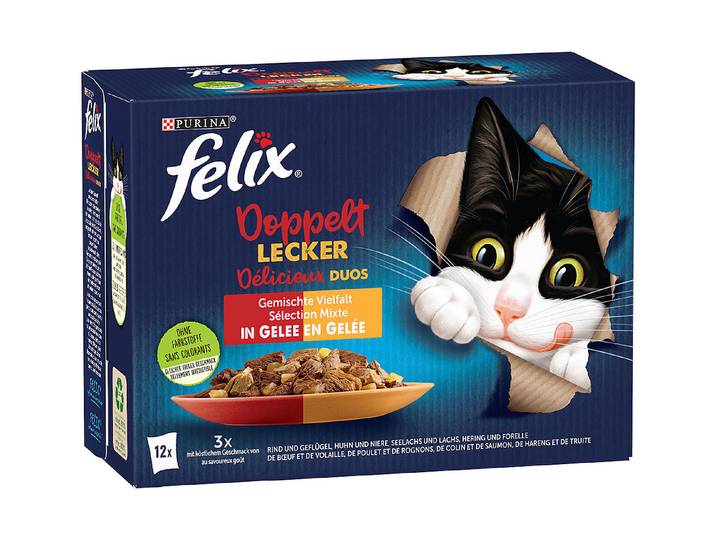 Felix Doppelt Lecker Katzenfutter in Gelée assortiert 12x85g