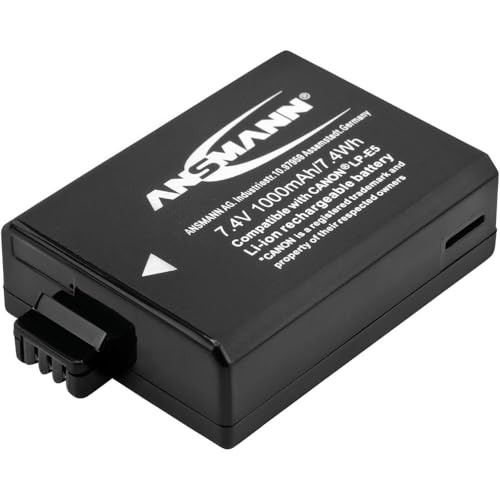 Ansmann A-Can LP-E5 Li-Ion Accu voor Canon Digitale Camera's, 7,4V, 1000 mAh, Zwart/Grijs