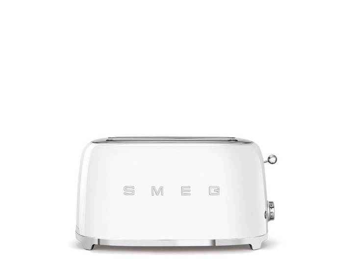 Smeg Toaster, Weiß Hochglanz, Metall, 41x21.5x20.8 cm, Krümelschublade, Auftaufunktion, Bagel-Funktion, Kochgeschirr, Küchengeräte, Toaster