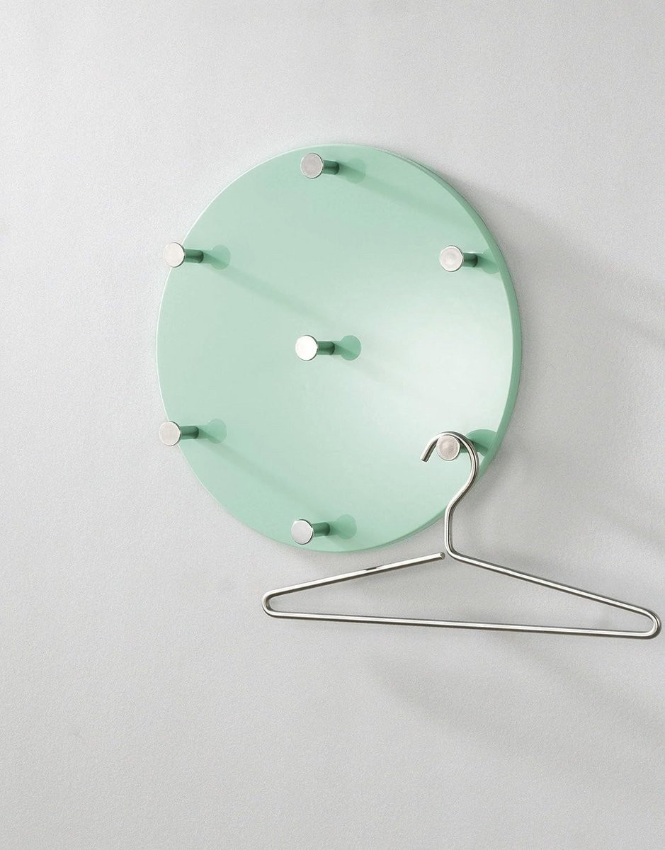 Wandgarderobe Mint Groen met Chroom, Breedte: 35 cm
