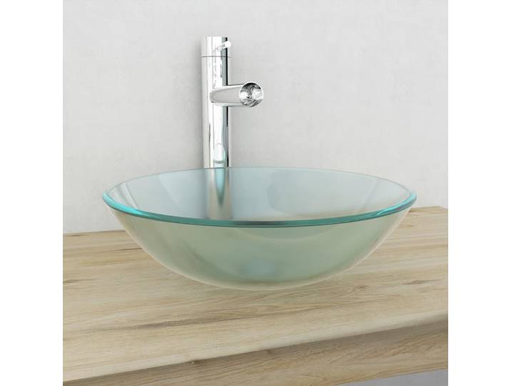 vidaXL Lavabo en verre trempé 42 cm mat
