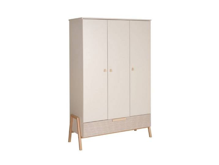 Schardt Kinderkleiderschrank Schrank Happy, 3 Türen, Dekor Carat beige/Connery natur