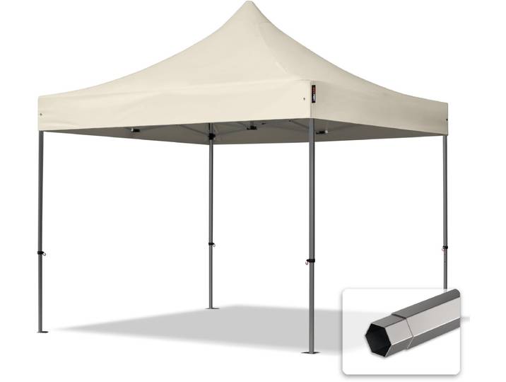 3x3 m Easy Up partytent Vouwpaviljoen\, PREMIUM staal 40mm\, crème