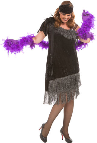 Charleston-Kleid "Vanessa", schwarz/silber