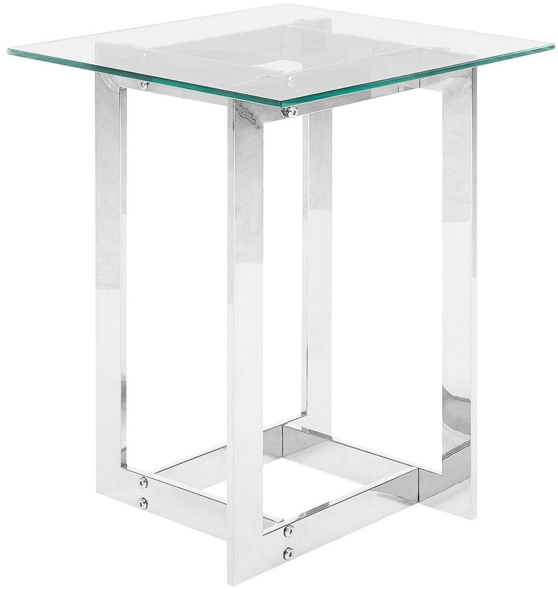 Beliani Bijzettafel Crystal Zilver en Glas