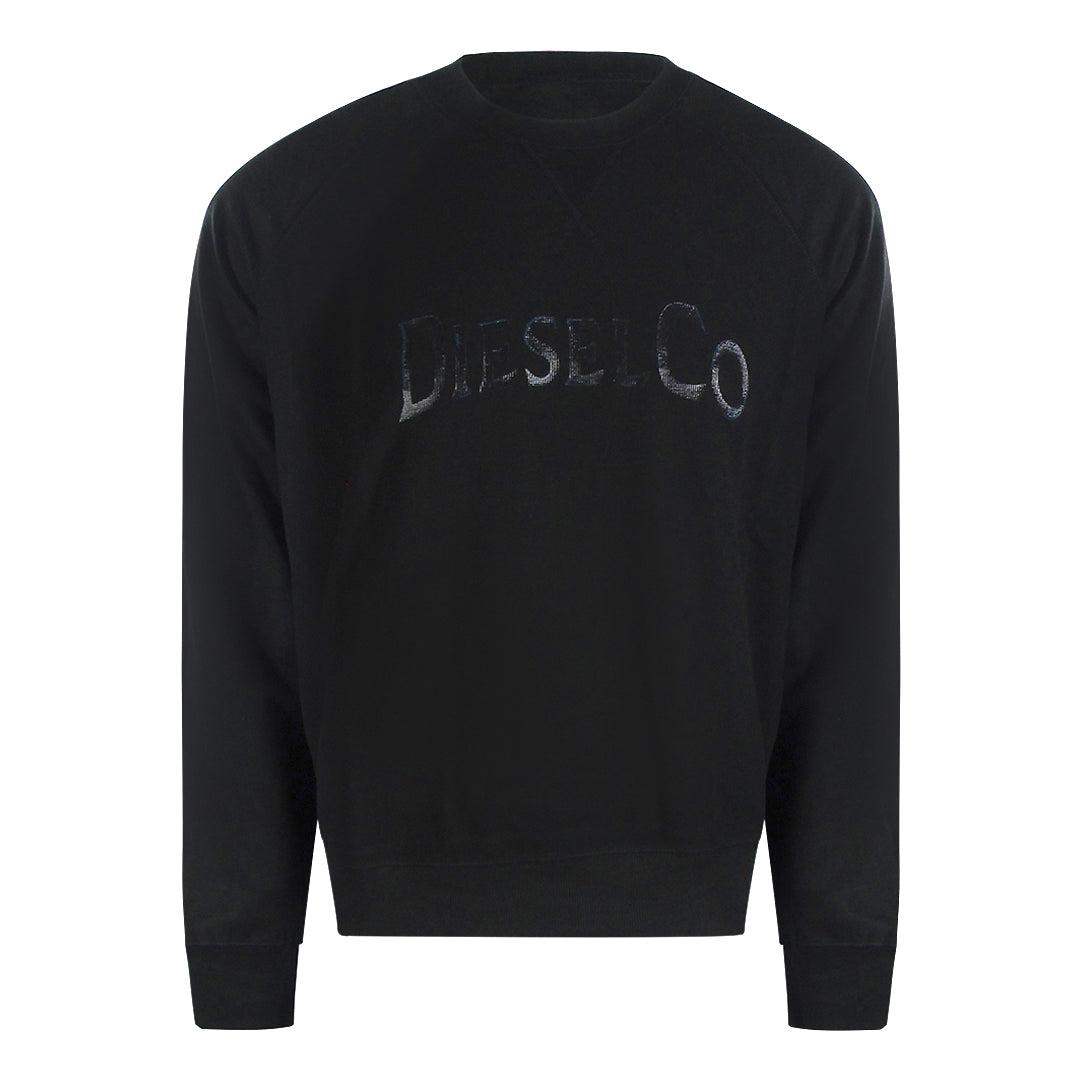 Diesel Monotone Logo Zwarte Sweatshirt