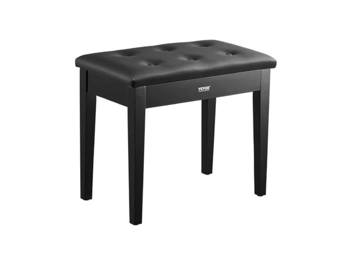 VEVOR Banc de Piano 560x350x485 mm Tabouret de Piano avec Coussin Rembourré Haute Densité\, Banquette Siège de Piano en Bois\, Compartiment de Banc de Rangement pour Livres de Musique\, Chambre à Coucher