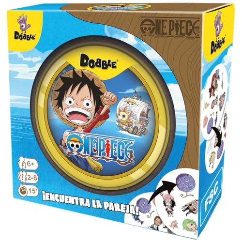 Asmodee Dobble One Piece actie- en reflexkaartspel voor 2 tot 8 spelers vanaf 6 jaar (Spaans)