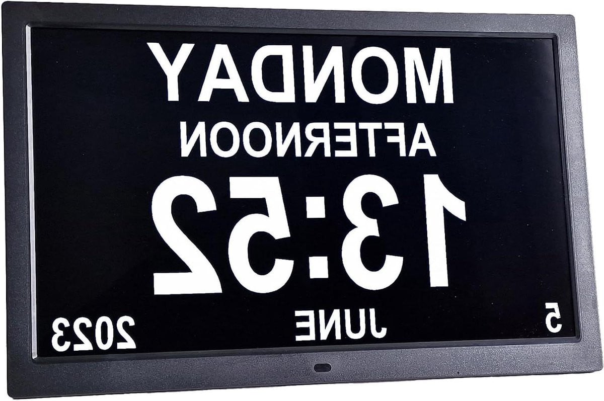 Dementieklok Medicatieherinnering - Digitale Kalenderklok met 15-inch LCD-scherm - Zwart