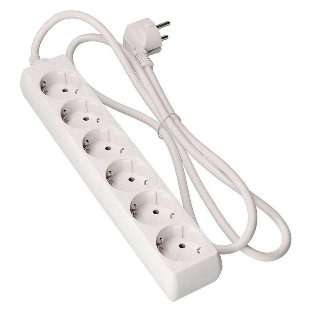 EDM Steckdosenleiste mit 6 Steckdosen ohne Schalter 41006 Schuko (1,5 m) (CEE 7/4, 6x) (45265000)