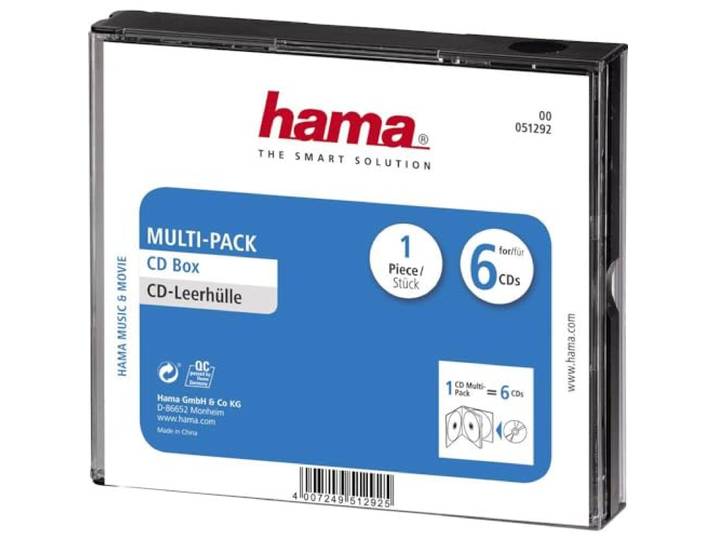Hama CD-hoes (voor 6 CDS/DVDS/Blu-rays, multipack, 6-in-1, CD-beschermhoes) zwart