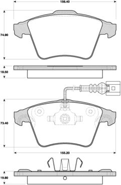 Triscan Bremsbelagsatz, Scheibenbremse 8110 29059 Für Vw