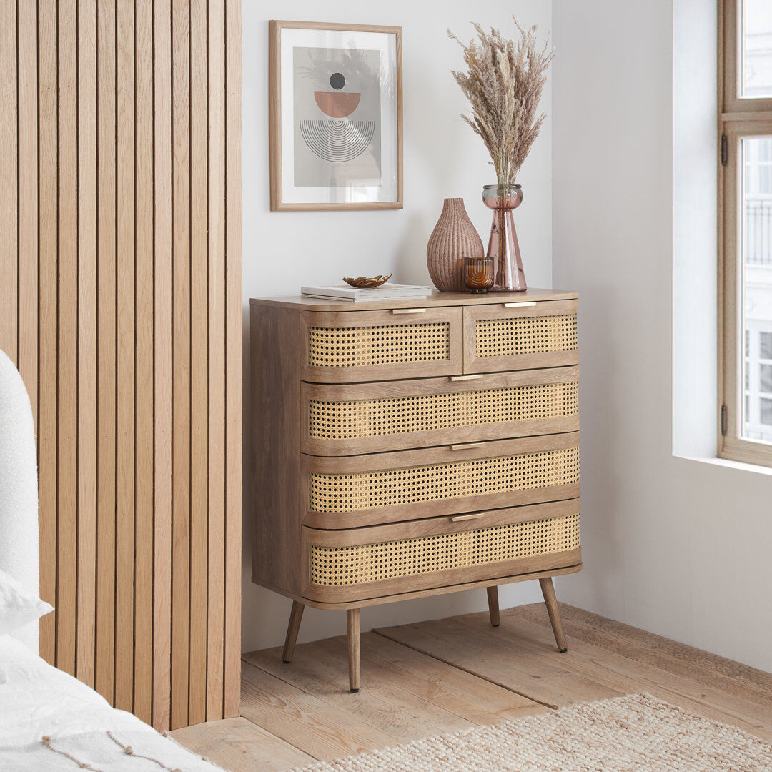 Bay Isle Home Amanni 85 cm W Chest of Drawers Oak