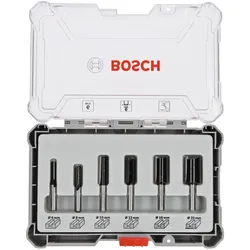 Bosch Professional Zubehör, Fräser, 6-teiliges Nutfräser-Set, 6-mm-Schaft für Handfräsen