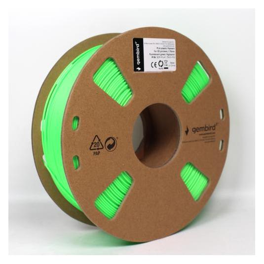 Gembird Filamentcassette PLA fluorrescent schmale S. (PLA, 1000 g, 1.75 mm) (3DP-PLA1.75-01-FG)