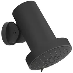 Gessi Habito Antikalk-Kopfbrause mit Gelenk, Schwenkbar, Regen, Soft-Regen und Massage, Wandmontage, FLESSA, 57249299, Farbe: Schwarz Matt
