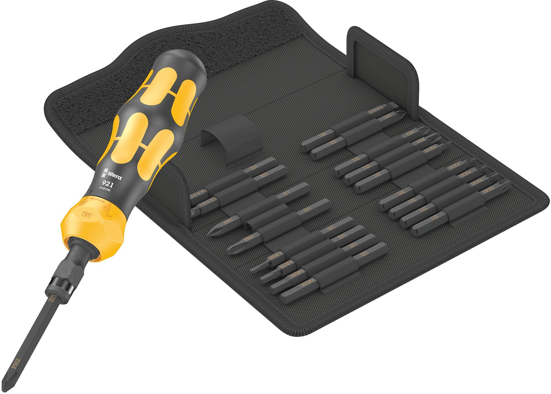 Bit-Set WERA "Wera Kraftform Kompakt 900 Set 1", gelb, Kunststoff, Bits, Bit-Set gelb Einheitsgröße