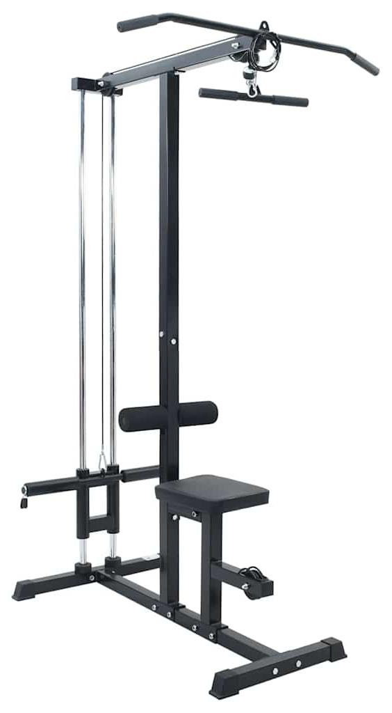 Lat-Zugmaschine - Kraftgerät - Fitnessgerät - Rückentrainer - Trainingsgeräte für das Fitnessstudio - Schwarz
