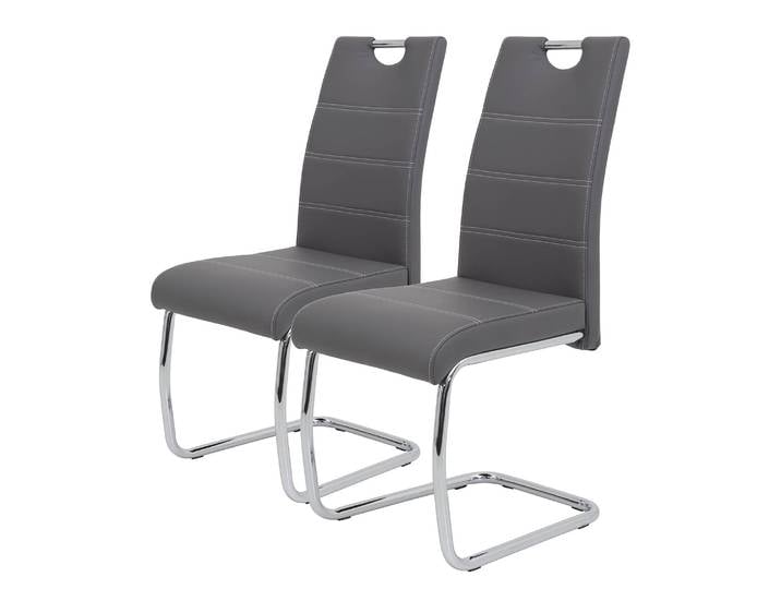 Freischwinger La Paz Kunstleder 43 x 98 x 59cm Grau/Grau 2er Set