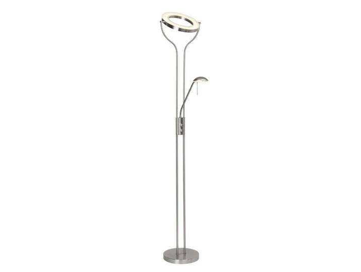 Brilliant Deckenfluter Demian G93033/77, Silberfarben, Metall, LED integrated, 36x191x61 cm, Lampen & Leuchten, Innenbeleuchtung, Stehlampen