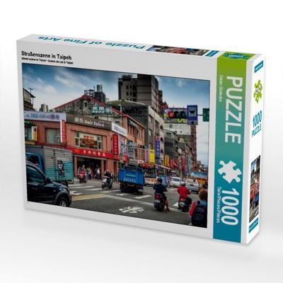CALVENDO Puzzle Straßenszene in Taipeh | 1000 Teile Lege-Größe 64x48cm Foto-Puzzle für glückliche Stunden
