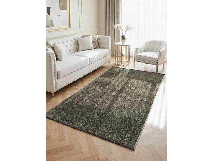Elle Decoration Brilliance - Kurzflor Teppich Prisma, Wohnzimmerteppich mit Raster Design, Kachel, Quadrat Muster, Glänzender, Moderner Teppich für Wohnzimmer, Schlafzimmer - Grün, 80x150 cm