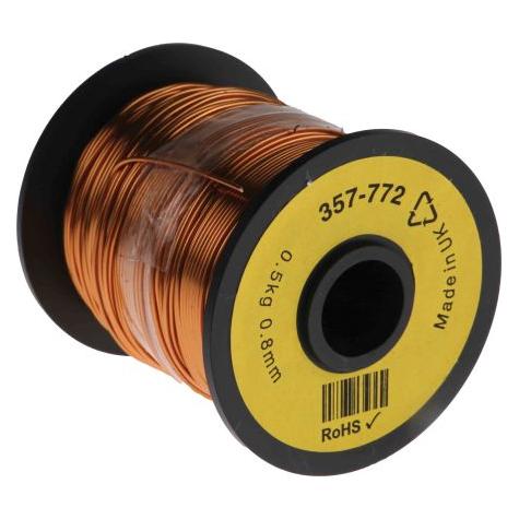 RS PRO Kupferlackdraht 0,8mm PU isoliert 100m (100 m) (357772)