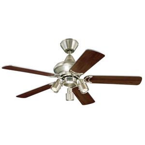 Westinghouse Deckenventilator Kingston Ø105cm, Beleuchtung, Flügelfarbe silber/verwittertes Ahorn