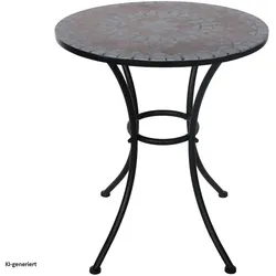 HTI-Living, Gartentisch + Balkontisch, Gartentisch Marocco Braun (57 x 68 cm)