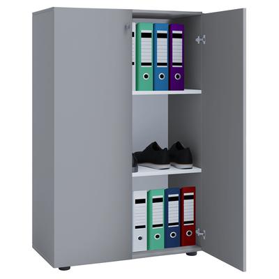 Aktenschrank VCM "Büroschrank Bücher Ordner Aktenschrank Lona 3fach", grau, B:70cm T:40cm, Obermaterial: 100% Holz Wood., Schränke