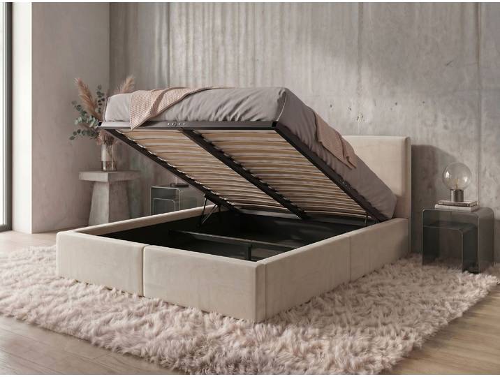 Lit Coffre Rembourré Hilton Interbeds 120x200 Cm - Cachemire