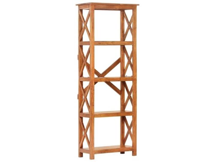 Bibliothèque en bois massif d'acacia - GOTOTOP - 60x30x180 cm - 4 étagères - Marron