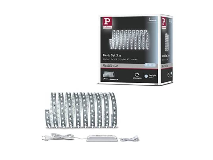 Kit de base Paulmann MaxLED 500 3 m 18 W 6 500 K argent MONTAGE SIMPLE – Système d’enfichage simple pour un montage sans difficulté