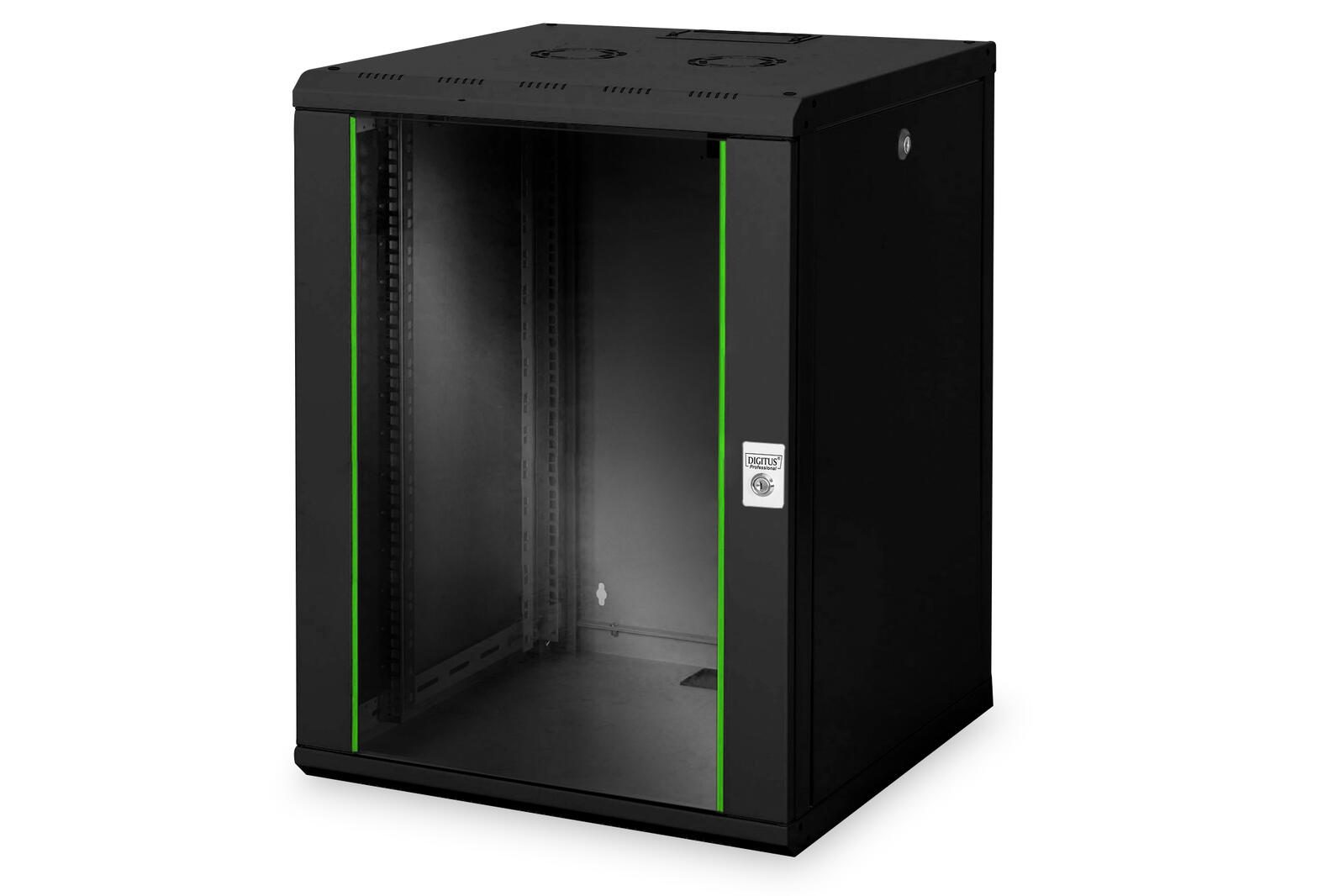 Digitus 16HE 19"-Wandgehäuse Unique Serie RAL 9005 schwarz DN-19 16U-6/6-SW