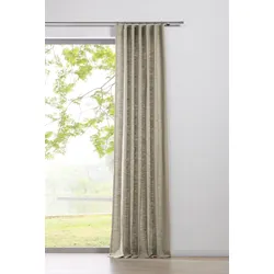Ondeco Schlaufenschal Balance Gardinen Blickdicht Vorhang Schlafzimmer 1er Set Farbe: Beige, Größe: 135x300 cm