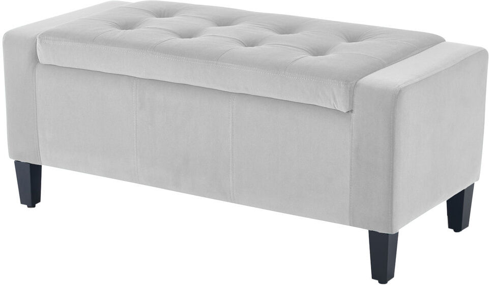 home republic Polyester Upholstered Bench Silver 40cm H X 92cm W X 40cm D