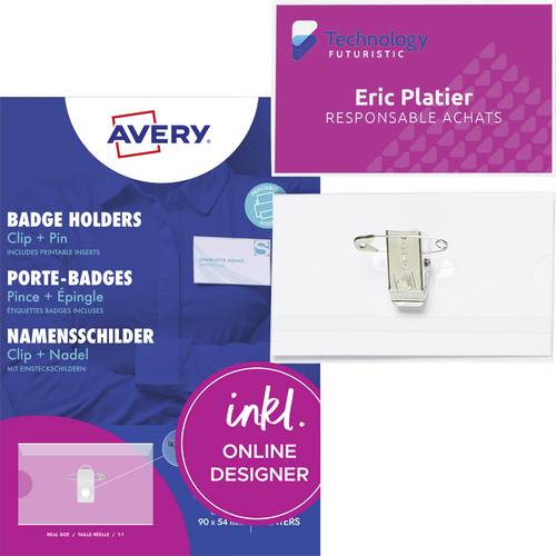 Avery-Zweckform 4820 Namensschild (B x H) 90mm x 54mm 50St.
