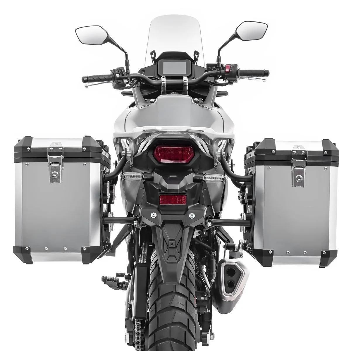 Set Motorrad Alukoffer 2x48 Liter Aluminium Seitenkoffer Bagtecs XW48 silber