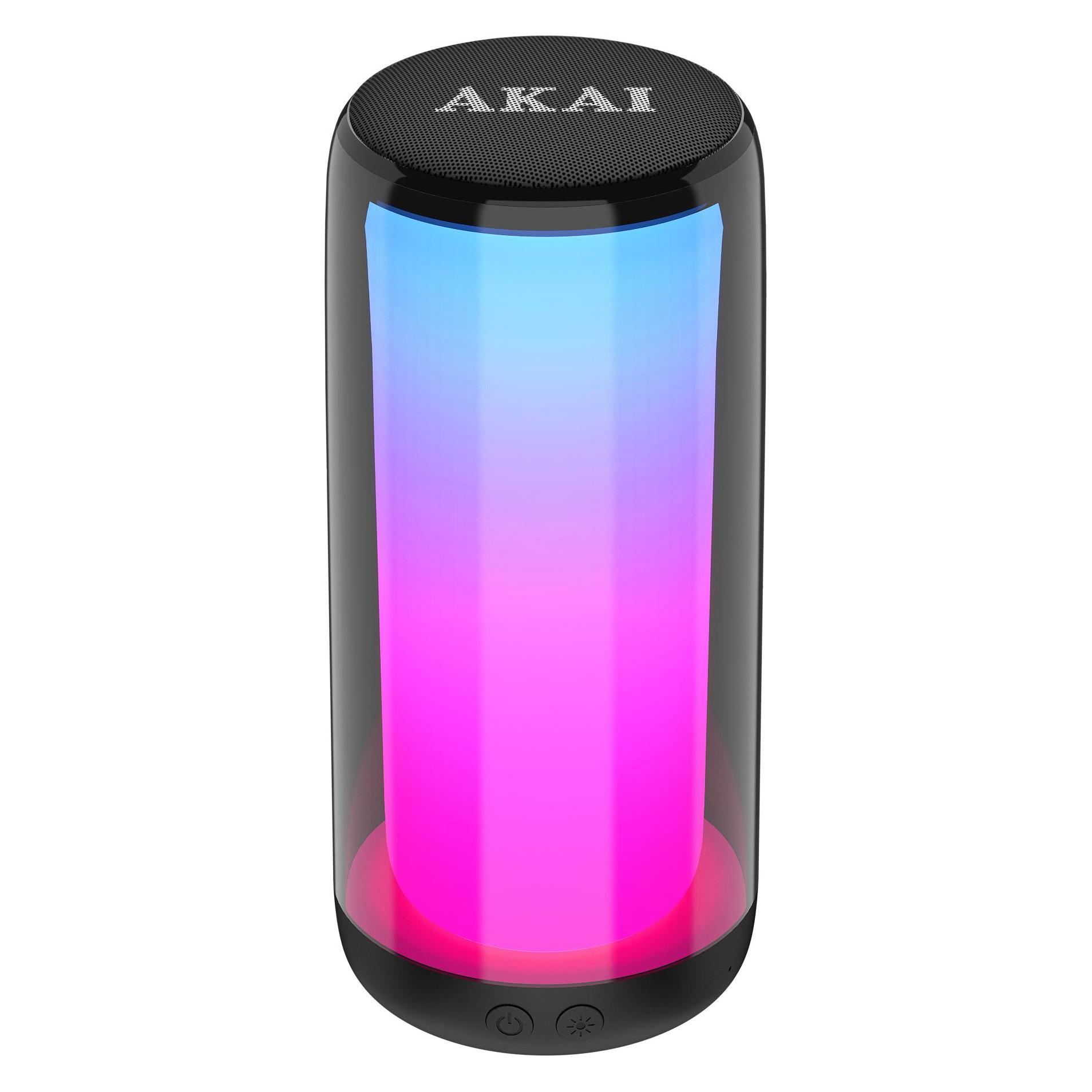 Akai TRAGBARES Garsiakalbis BT CS2 GLOW mit 360° LED-Beleuchtung (4 h) (CS2 GLOW)