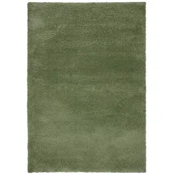 Strapazierfähiger & Kuscheliger Hochflor-Teppich `Lyne`. Farbe: Grün, 80x150 cm | Kadima Design