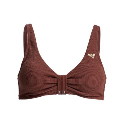 Triangel-Bikini-Top ROXY "Roxy Sunshine", Damen, Gr. L, Cup B, braun (cappuccino), Obermaterial: 89% Microfaser, 11% Elasthan;, Bikini-Oberteile