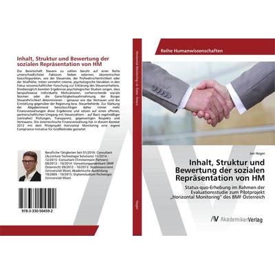 Inhalt, Struktur und Bewertung der sozialen Repräsentation von HM, Taschenbuch von Jan Hager, AV Akademikerverlag, 978-3-330-50459-2