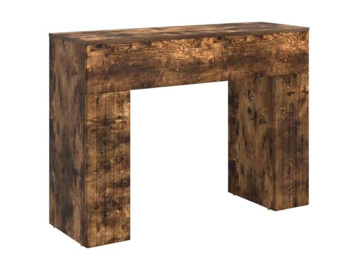 Foknhdi Couchtisch Geräucherte Eiche 102x35x75 cm Holzwerkstoff Kompakter Wohnzimmertisch aus feuchtigkeitsbeständigem Holzwerkstoff. Vielseitig nutzbar für Flur und Loungebereich.
