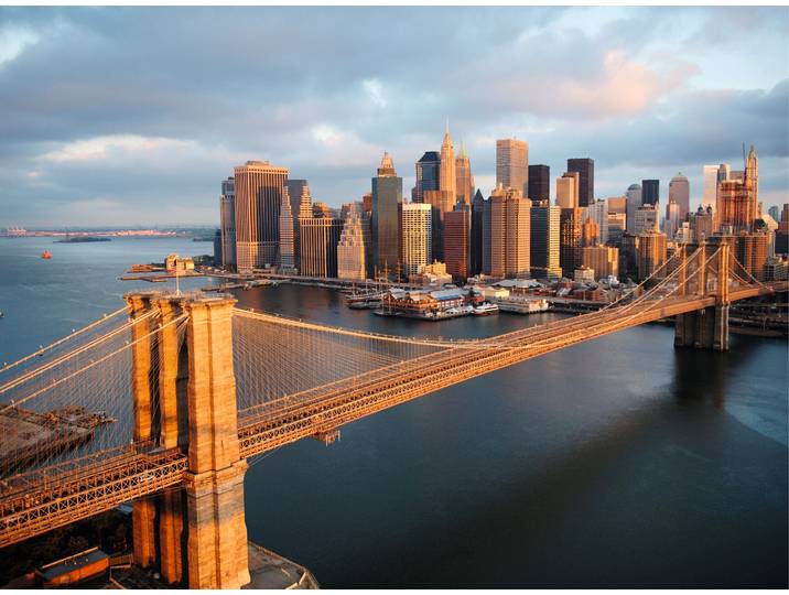 Fototapete PAPERMOON Brooklyn Bridge Morning , bunt, B:1,5m L:1,11m, Vlies, Tapeten, Fototapete